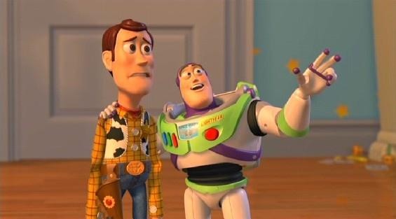Create meme: buzz and woody, safety, baz Lightyear and woody