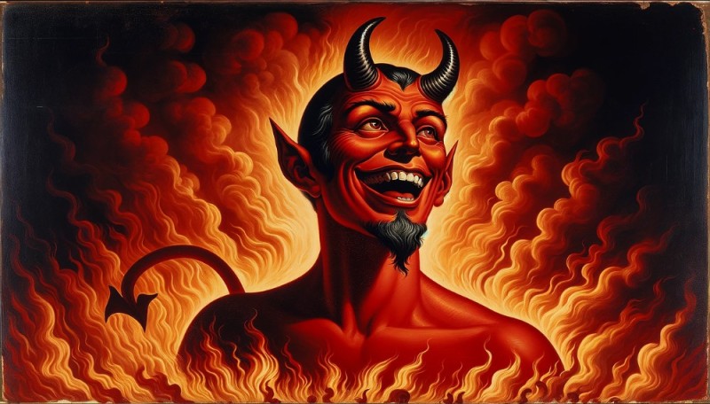 Create meme: red devil, Satan , The fire devil