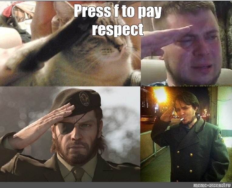 Сomics meme: Press F to pay Respects Game page - Comics - Meme