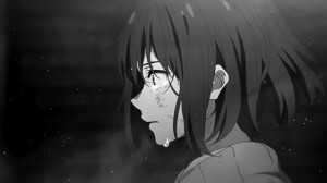 Создать мем: аниме за гранью слезы, грустная аниме гифка, аниме девушка плачет гифка
