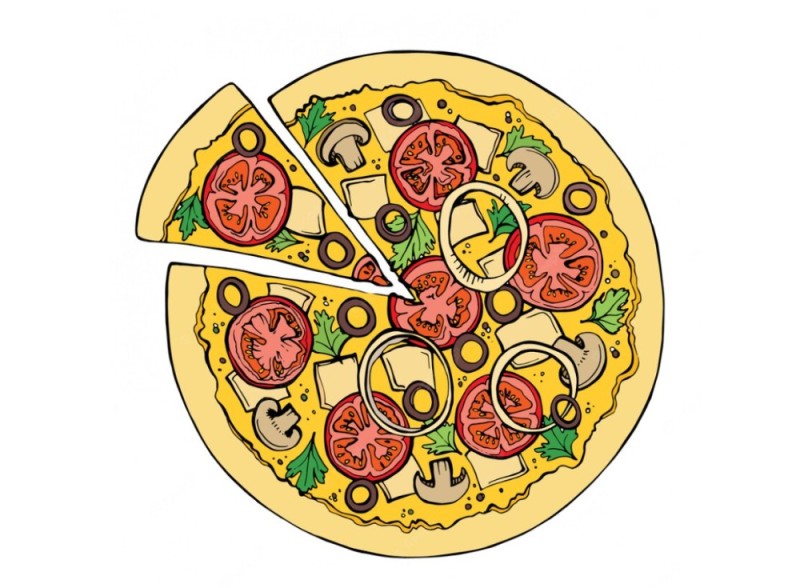 Создать мем: вектор пицца, пицца пицца, пицца на тарелке рисунок