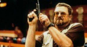Create meme: John Goodman the big Lebowski, the big Lebowski gun, the big Lebowski