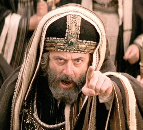 Create meme: The high priest of Caiaphas, Satan in the film The Passion of Christ, Hasidim Sadducees Pharisees