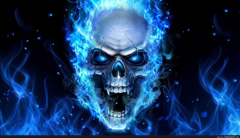 Create meme: cool skulls, skull , blue fire skull