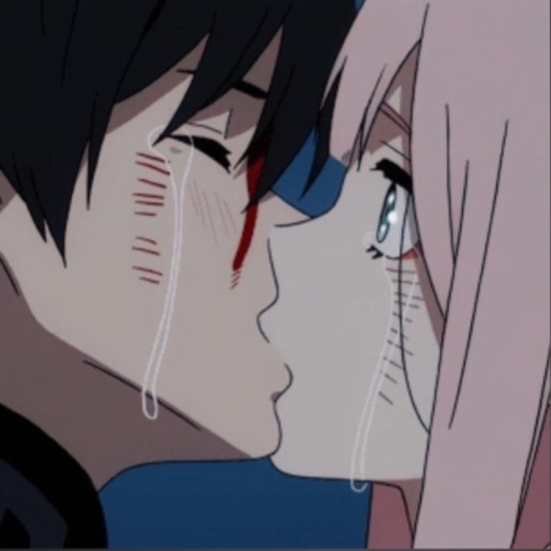 Create meme: anime darling in the franxx kiss, Zero and hiro kiss, di grey men anime kiss
