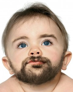 Создать мем: кавайный мальчик с бородой, младенец с усами прикол, со скольки лет у мальчика растет борода