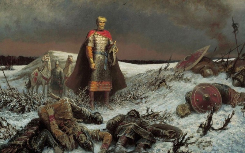 Create meme: the battlefield, the battle of Kulikovo , after the battle