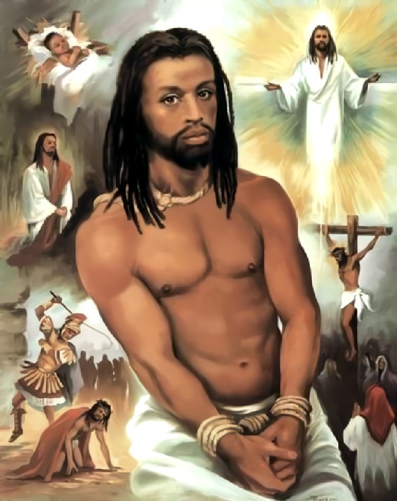 Create meme: black Jesus , Jesus Christ is black, Jesus Christ is African American