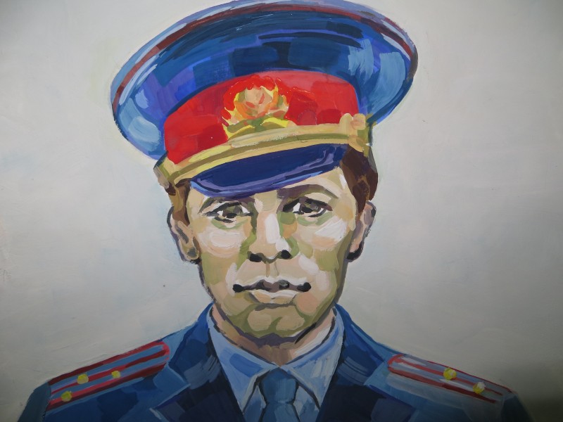 Create meme: portrait of a policeman, portrait of a policeman in uniform, drawing of a policeman