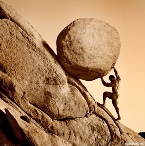 Create meme: Sisyphean task, willpower, Sisyphus