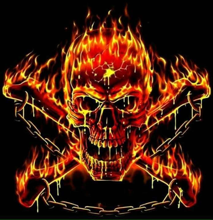 Create meme: burning skull, flaming skull, Ghost rider 