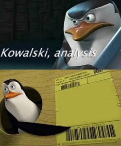 Create meme: Kowalski analysis, penguins of Madagascar box, Kowalski analyze meme