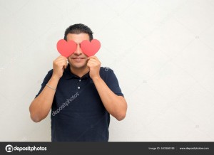 Create meme: men, red heart, a man in love