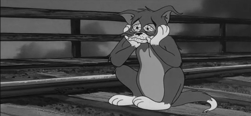 Create meme: sad fact, Tom and Jerry sad fact, Tom and Jerry on the rails
