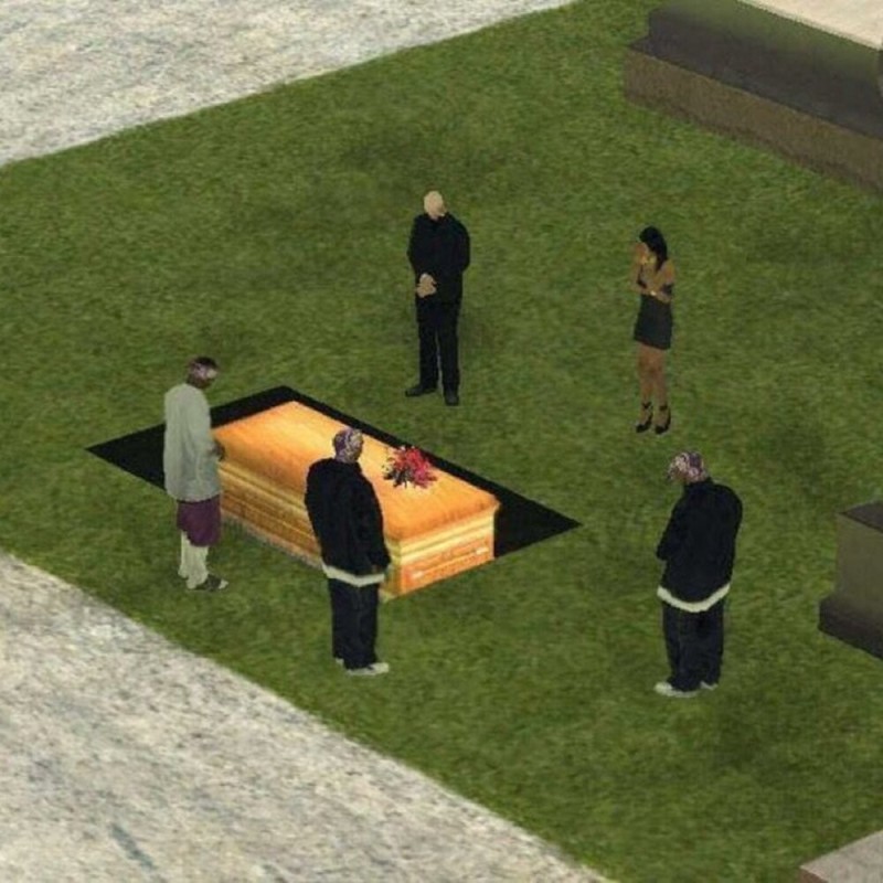 Создать мем: the sims 2, гта сан андреас похороны, стёпы больше нет мем