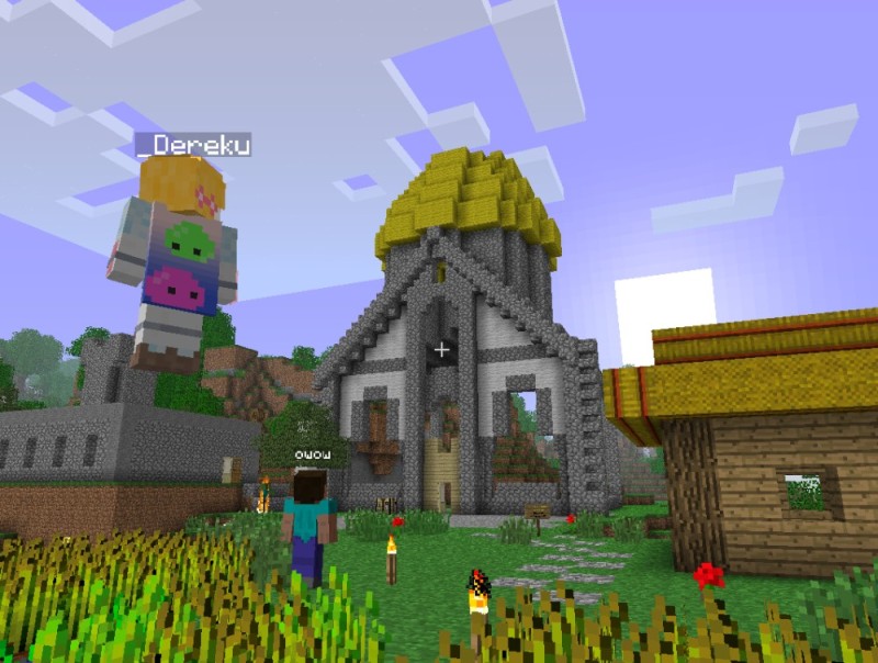 Create meme: minecraft , old minecraft, a village in minecraft