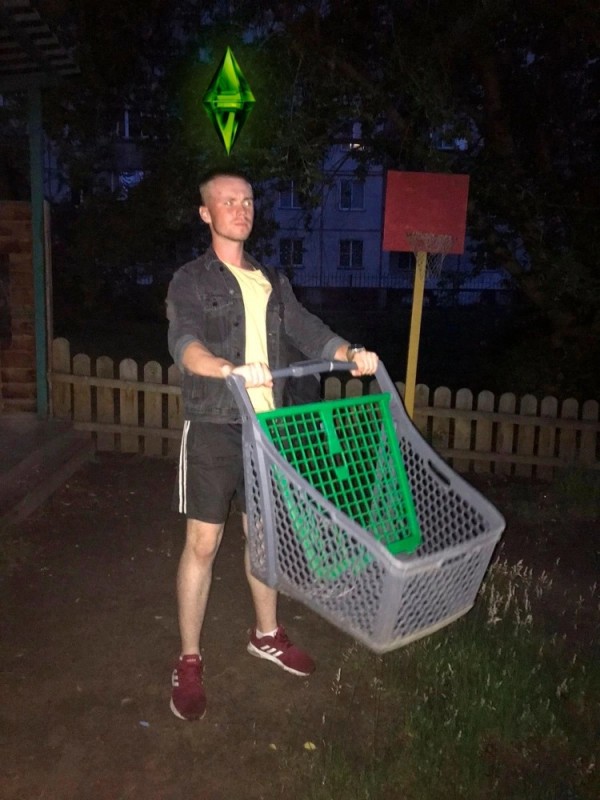 Create meme: shopping cart 100 liters, trolley for supermarket, basket 