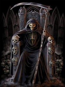 Create meme: grim reaper, death on the throne