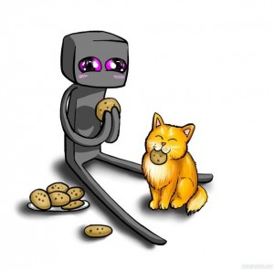 Create meme: cat, minecraft enderman, minecraft underbra