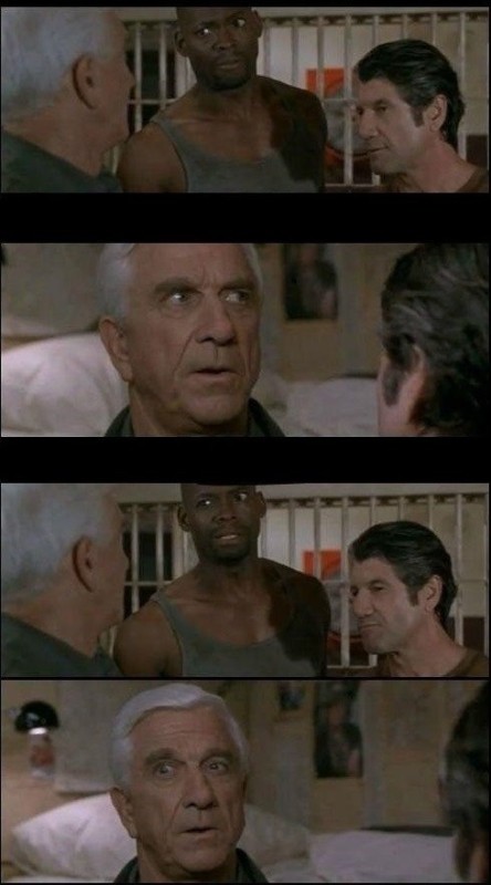 Create meme: Leslie Nielsen prison changes people, I used to be white meme, prison changes people meme