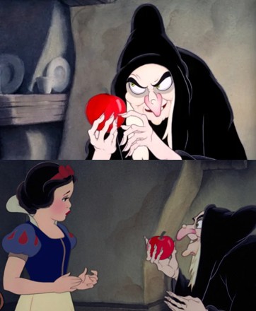 Create meme: evil snow white, snow white and seven, poisoned apple snow white