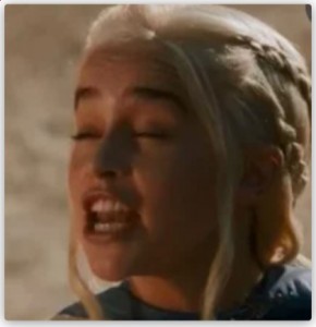 Create meme: daenerys mimics, closed profile, Emilia Clarke