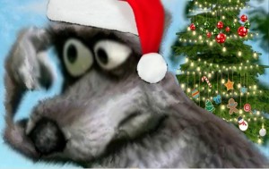 Создать мем: волк вертит у виска, поздравление с новым годом, с новым годом