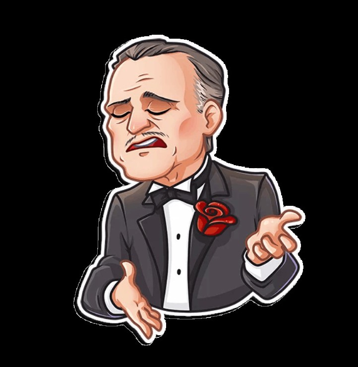 Create meme: stickers by Don Corleone, stickers telegram., Don corleone telegram stickers