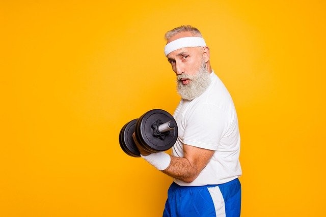 Create meme: cool grandfather, Old people sports, man fitness