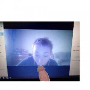 Create meme: divorce youngsters on webcam and Skype, selfie