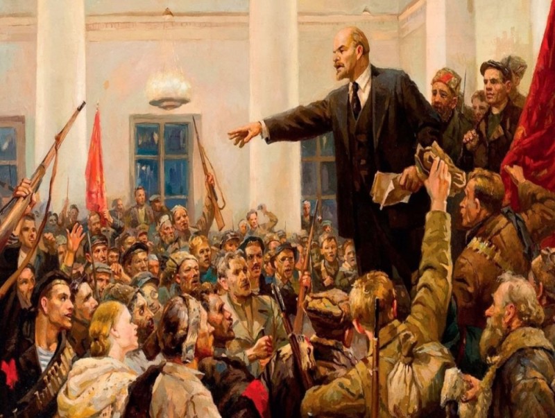 Create meme: the great October revolution, Serov Lenin proclaims Soviet power, the revolution of 1917 in Russia