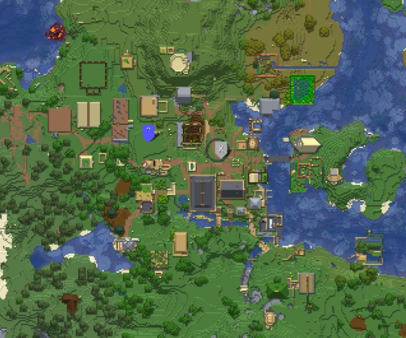 Создать мем: деревни майнкрафт, minecraft map, карта с чанками майнкрафт
