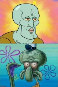 Create meme: squidward handsome