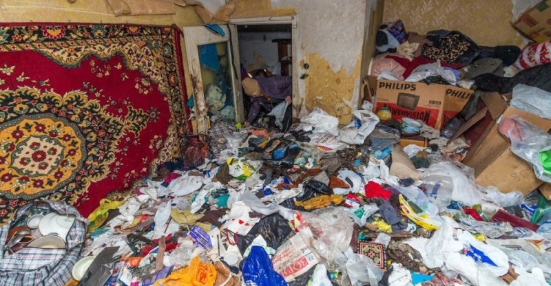 Create meme: garbage in the apartment, plyushkin 's apartment, junk in the apartment