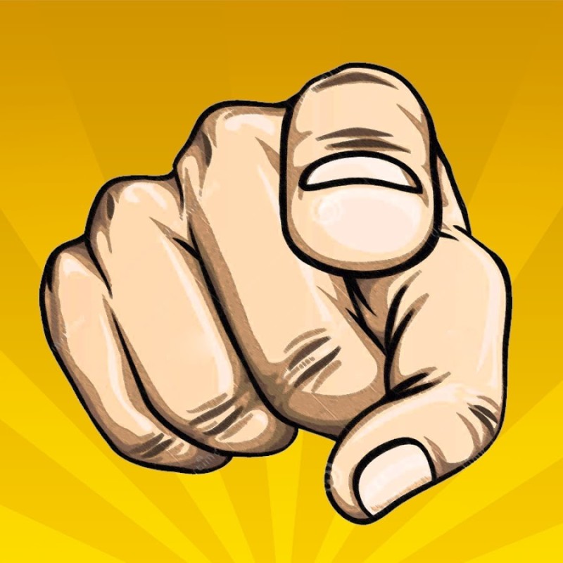 Create meme: fist with index finger, pointing finger, toon finger