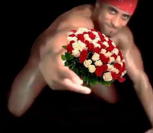 Create meme: Ricardo Milos, man with flowers