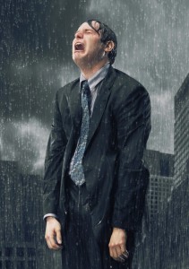 Создать мем: под дождем, кадр из фильма, мужик плачет по дождем