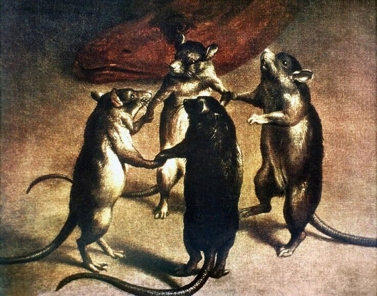 Создать мем: хоровод крыс, две крысы, танцующие крысы