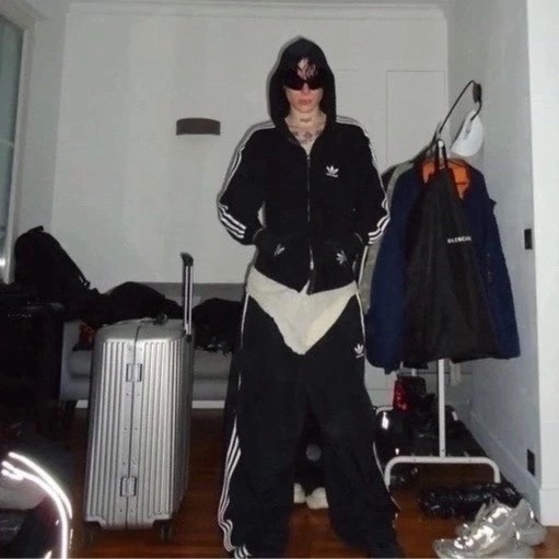 Create meme: Cybergoth, adidas gopnik pants, balenciaga 2022 fashion week