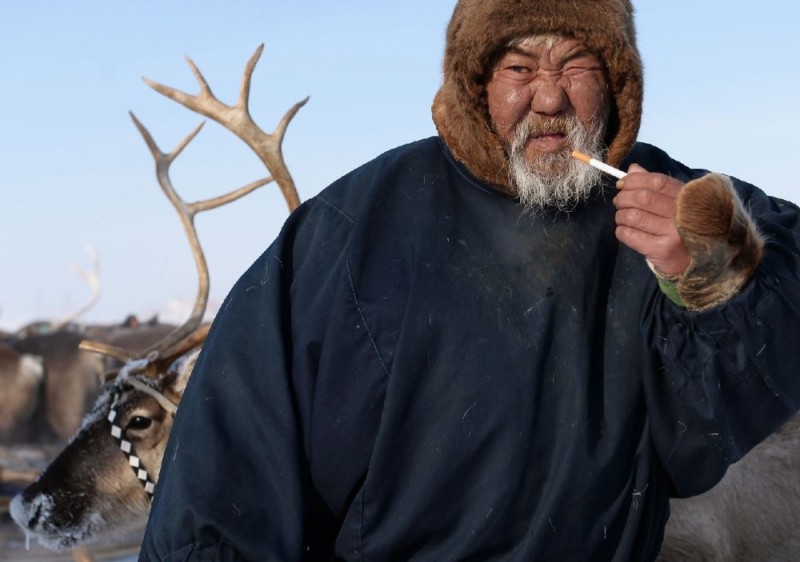 Create meme: indigenous peoples of the north, indigenous peoples of siberia, reindeer 