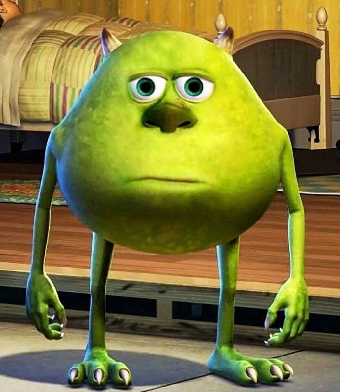 Create meme: monsters Inc. , monsters Inc. Mike wazowski, Mike wazowski with 2 eyes