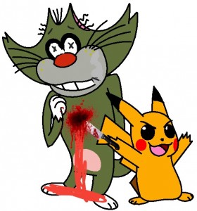 Create meme: oggy and the cockroaches olivia, fnaf GIF, oggy and the cockroaches