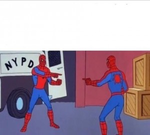 Create meme: Spider-man, meme with spider-man and mirror, Spiderman 1967 memes