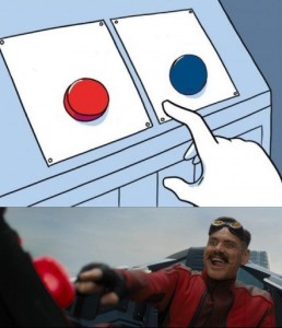 Create meme: red button meme, two-button meme, meme with button template