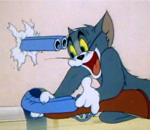 Create meme: Tom and Jerry tom with a shotgun, Tom and jerry shotgun, Tom and Jerry 1965