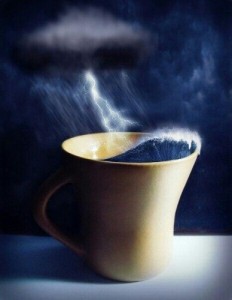 Create meme: Cup, storm in a teacup, patience