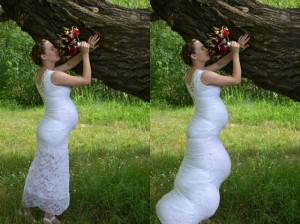 Create meme: the bride, pregnant woman photo shoot dress fish, wedding