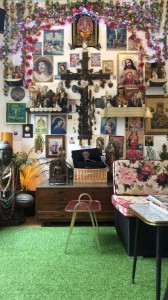 Create meme: home iconostasis Orthodox, home altar, icons in the modern interior