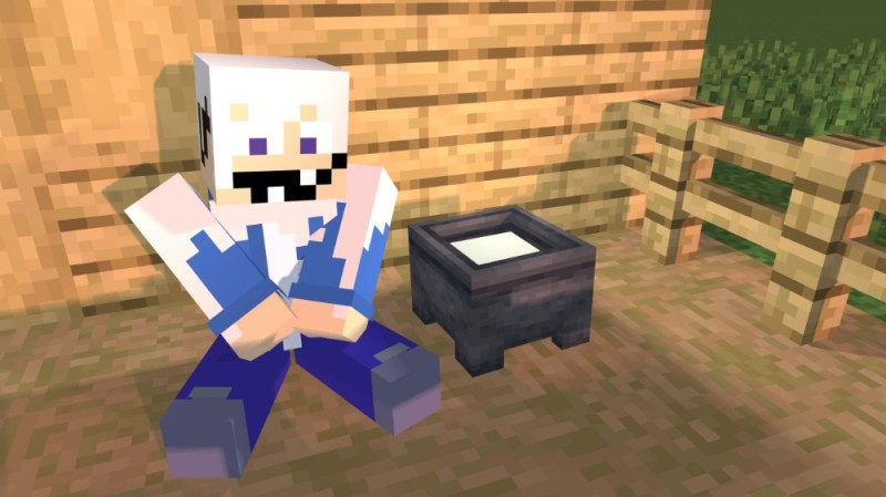 Create meme: Minecraft grandpa, minecraft , a resident in minecraft