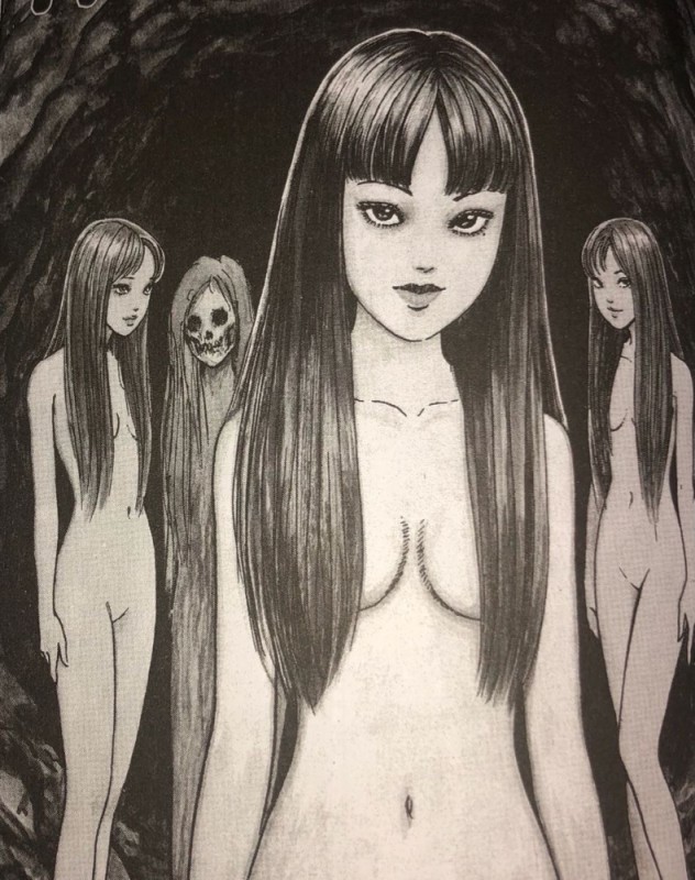 Create meme: psychedelic drawings, Tomie Junji, scary anime drawings